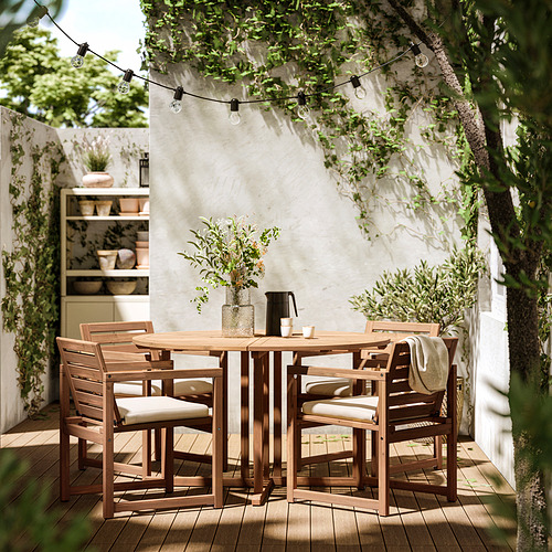 NÄMMARÖ, mesa y 4 sillas con reposabrazos 2 de 4 open dialog