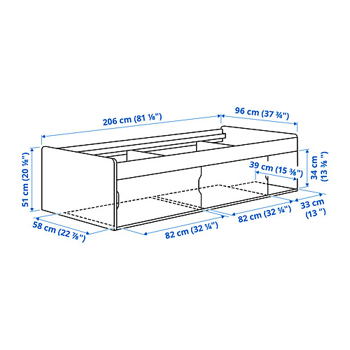 KLIPPUGGLA, bed frame with storage. 6 of 6 open dialog