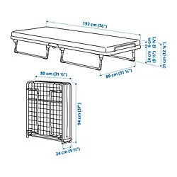 IKEA El Hierro NORRUDDEN Cama Plegable Negro 80x193 Cm ikea-el-hierro-norrudden-cama-plegable-negro-80x193-cm