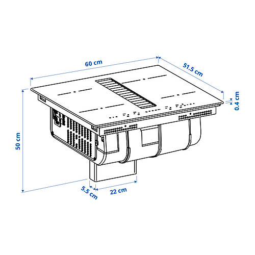 TÄCKNAN, Induction cooktop w/downdraft vent. 8 of 10 open dialog