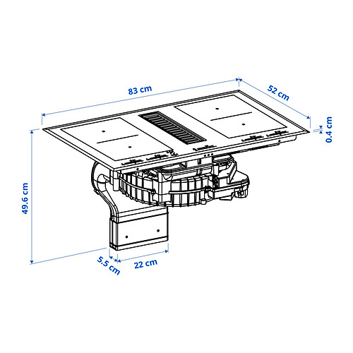 TÄCKNAN, Induction cooktop w/downdraft vent. 9 of 11 open dialog