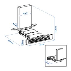 Ilustración de medidas - NYTTIG kit de recirculación para placa