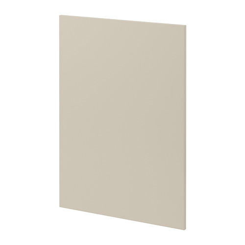 Un panel liso vertical beige del sistema de cocina METOD de ikea, rectangular con bordes limpios.