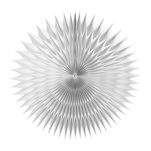 Lámpara STRÅLA: blanca, 3D, en forma de diamante, papel plisado, brillo suave y cálido.