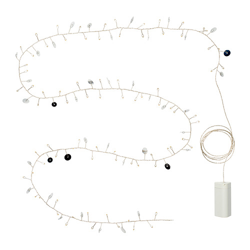 Guirnalda de disco de plata STRÅLA ligera, a pilas, decoración elegante y festiva.