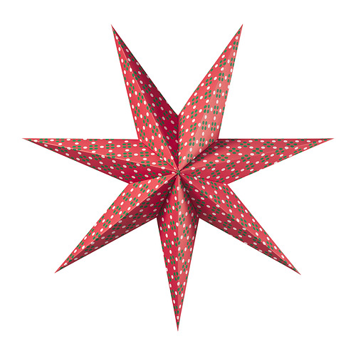Linterna de estrella de papel rojo, puntos verdes y blancos, diseño 3d, decoración festiva.