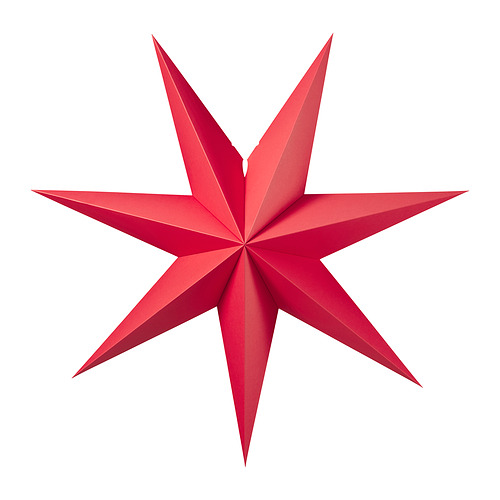 Decoración de estrella de papel rojo, 3D, simétrica, hecha de carpetas.