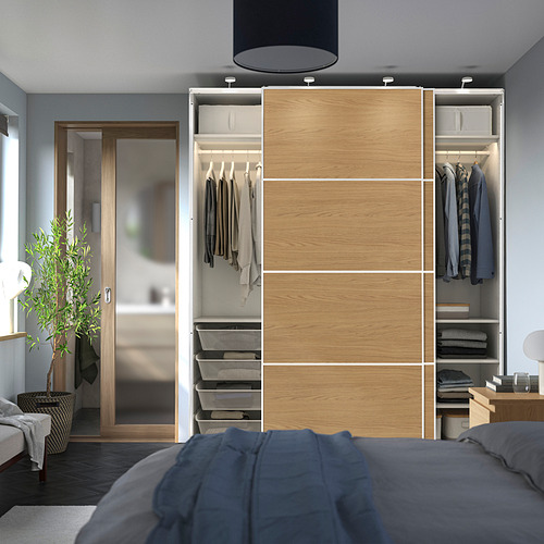PAX / MEHAMN, wardrobe with sliding doors. 3 of 4 open dialog