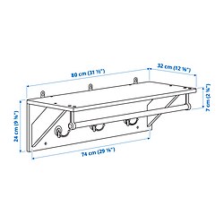 Ilustración de medidas - KALLSÖ perchero/estante