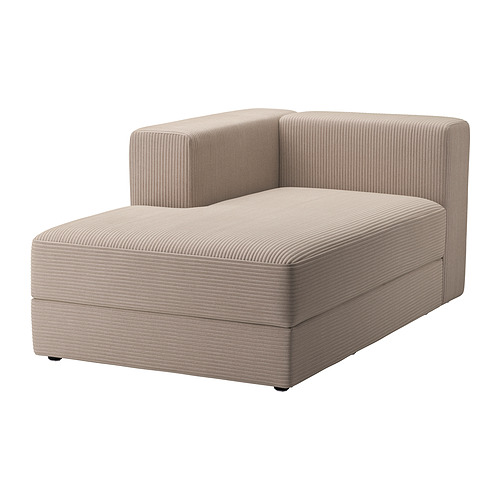 Sofá modular JÄTTEBO beige, en forma de L con almacenaje, suave, versátil.