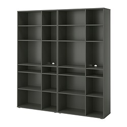 VIHALS, storage combination w/glass doors, Dark grey