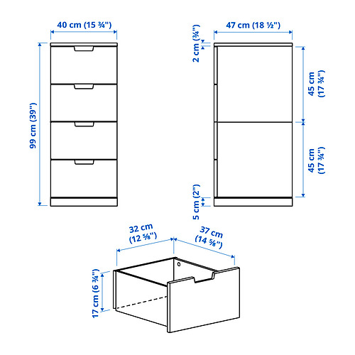 NORDLI, 4-drawer chest 5 of 5 open dialog