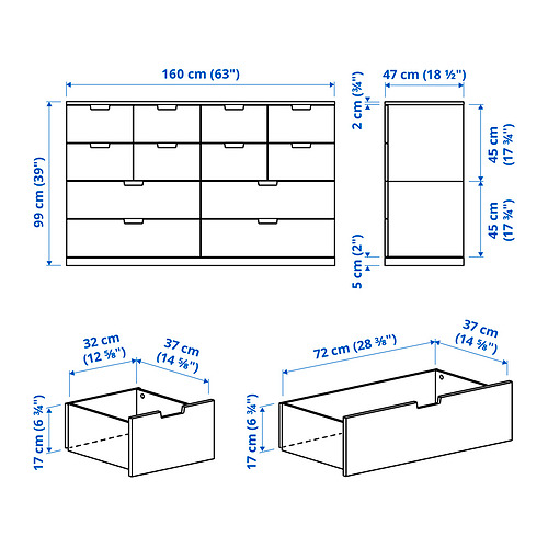 NORDLI, 12-drawer chest 8 of 8 open dialog