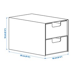 Measurement Illustration - FJÄDERHARV mini chest with 2 drawers