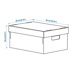 Ilustración de medidas - SVARTTRÄDA caja con tapa