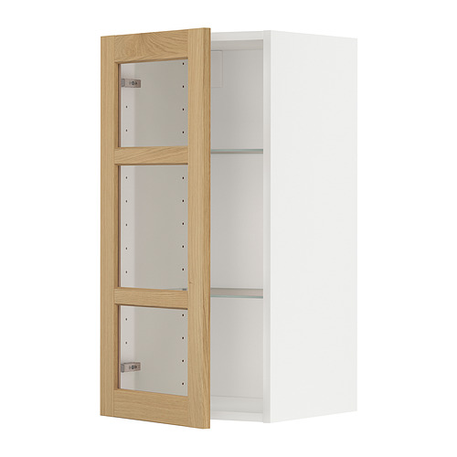 METOD, wall cabinet with shelves and glass door. 1 of 3 open dialog