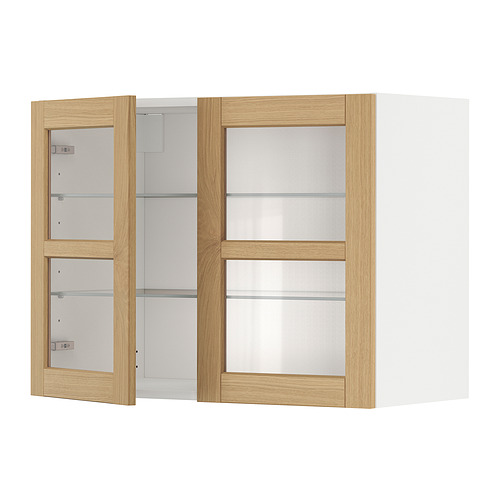 METOD, wall cabinet with 2 glass doors. 1 of 3 open dialog