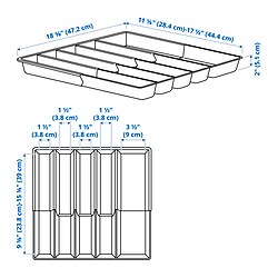 Measurement Illustration - VARIERA flatware tray