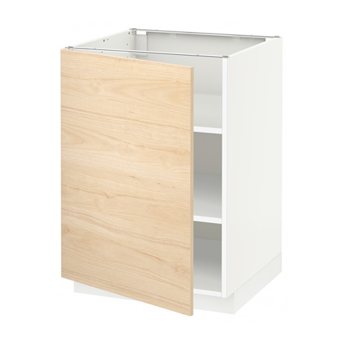 Mueble de cocina METOD, blanco y madera clara, cuadrado, de una puerta.