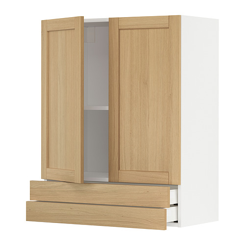 METOD/MAXIMERA wall cabinet w 2 doors/2 drawers