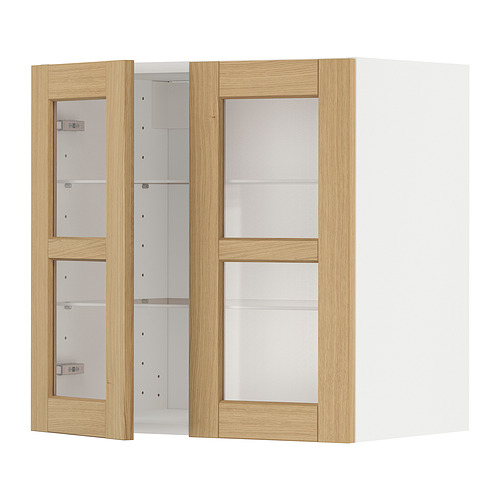 METOD, Armario pared con 2 puertas vidrio. 1 de 3 open dialog