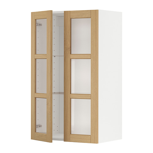 METOD, wall cabinet with 2 glass doors. 1 of 3 open dialog