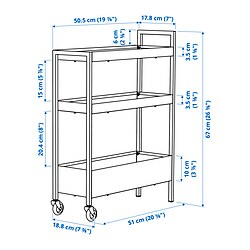 Measurement Illustration - NISSAFORS utility cart