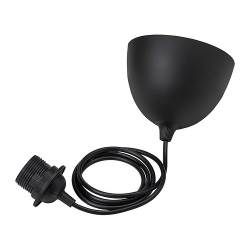 Juego de cordones HAVSDJUP negro con plástico reciclado, para lámparas colgantes.