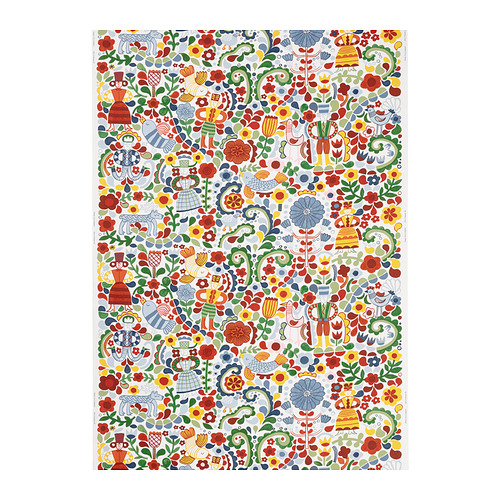 Tejido de algodón reciclado CINTIAKAKTUS, 300cm, diseño folclore nórdico