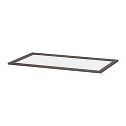 KOMPLEMENT, glass shelf, Dark gray