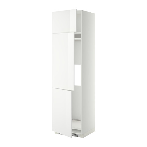 Mueble de cocina METOD blanco de alto brillo con estantes ajustables y puerta reversible.