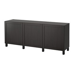 BESTÅ, storage combination with doors, Black-brown / Hanviken / Stubbarp black-brown