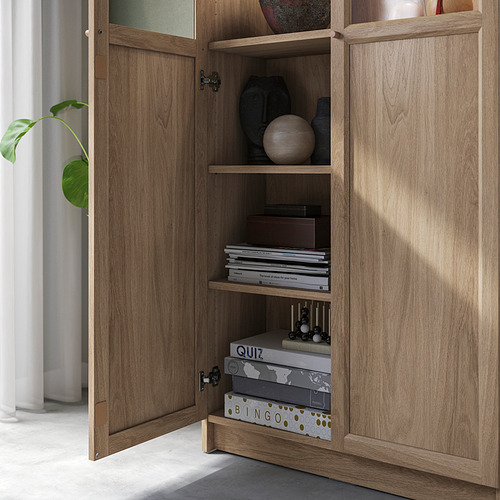 BILLY / OXBERG, bookcase with panel/glass doors 6 of 9 open dialog