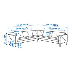 Measurement Illustration - SALTSJÖBADEN sectional, 4-seat corner