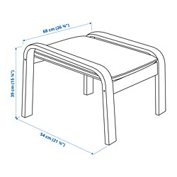 Ilustración de medidas - POÄNG reposapiés