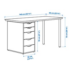 Measurement Illustration - ANFALLARE/ALEX desk