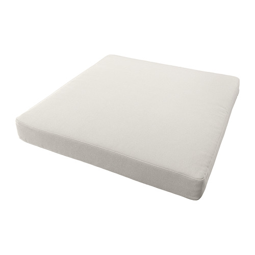 Cojín cuadrado de exterior, color crema, con dibujo ondulado, funda con cremallera.