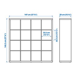 Ilustración de medidas - KALLAX Estantería con 4 accesorios