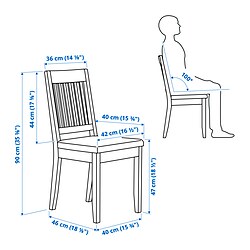 Ilustración de medidas - NÄSINGE mesa extensible y 4 sillas