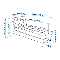 Measurement Illustration - MORABO chaise longue, extension module for sofa