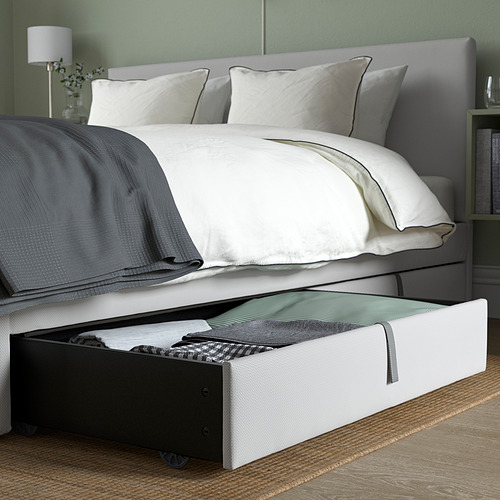 GLADSTAD, upholstered bed, 2 storage boxes  6 of 11 open dialog