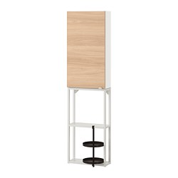 ENHET, mueble de baño abierto y cerrado para pared, Blanco / Chapa roble