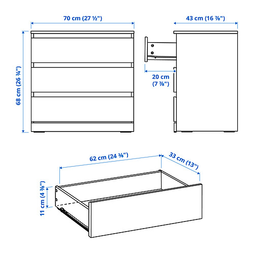 LILLBERGET, 3-drawer dresser. 5 of 6 open dialog