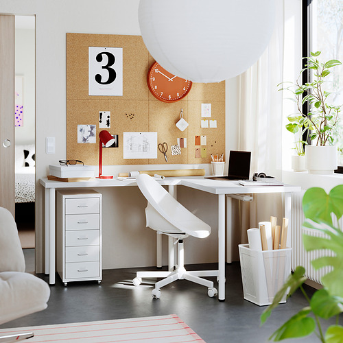 LAGKAPTEN / LINNMON, L-shaped desk. 2 of 2 open dialog