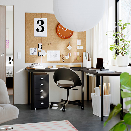 LAGKAPTEN / LINNMON, L-shaped desk. 2 of 3 open dialog