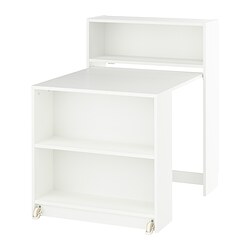BILLY/BERGSHULT, bookcase comb w foldable table, White