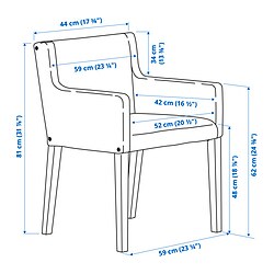 Ilustración de medidas - MÅRENÄS sillón