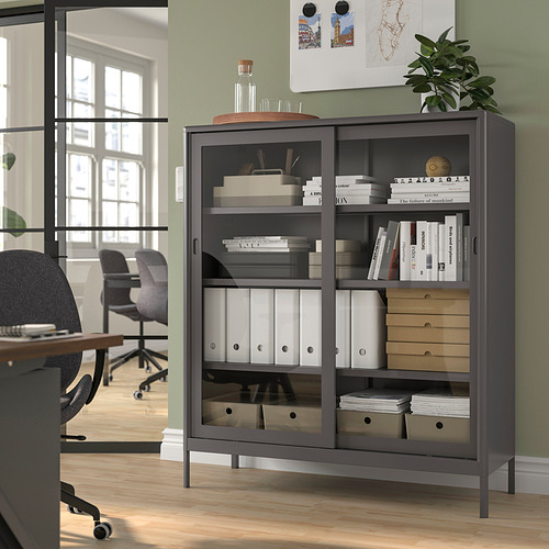 IDÅSEN, cabinet with sliding glass doors 7 of 8 open dialog