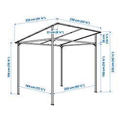 Ilustración de medidas - GUNNÖN cenador