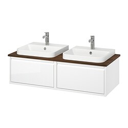 Current variation High-gloss white / brown walnut effect